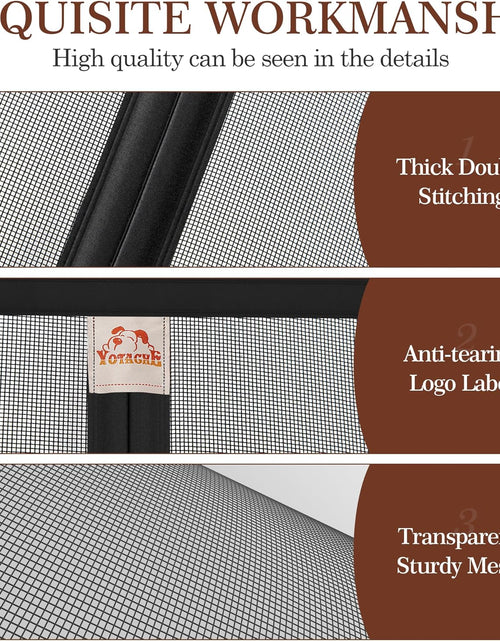 Load image into Gallery viewer, Magnetic Screen Door Fits Door Size 40 X 83, Screen Size 42" X 84" Strengthened Fiberglass Mesh for Sliding Door Black
