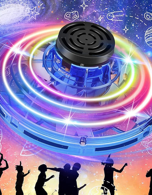 Load image into Gallery viewer, Flying Spinner Toy, Mini Flying Ball Toys,With 360 Fly Rotating UFO Fun Toy LED Light Flying Fidget Spinner Orb for Girls Boys Adult Indoor Outdoor,Blue
