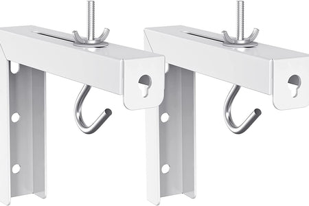 Universal Projector Screen Ceiling Mount, Wall Hanging Mount L-Brackets, 6 Inch Adjustable Extension with Hook Kit, Perfect Projector Screen Placement Hold up to 66 Lbs (PSM001-W), White