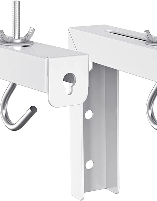 Load image into Gallery viewer, Universal Projector Screen Ceiling Mount, Wall Hanging Mount L-Brackets, 6 Inch Adjustable Extension with Hook Kit, Perfect Projector Screen Placement Hold up to 66 Lbs (PSM001-W), White
