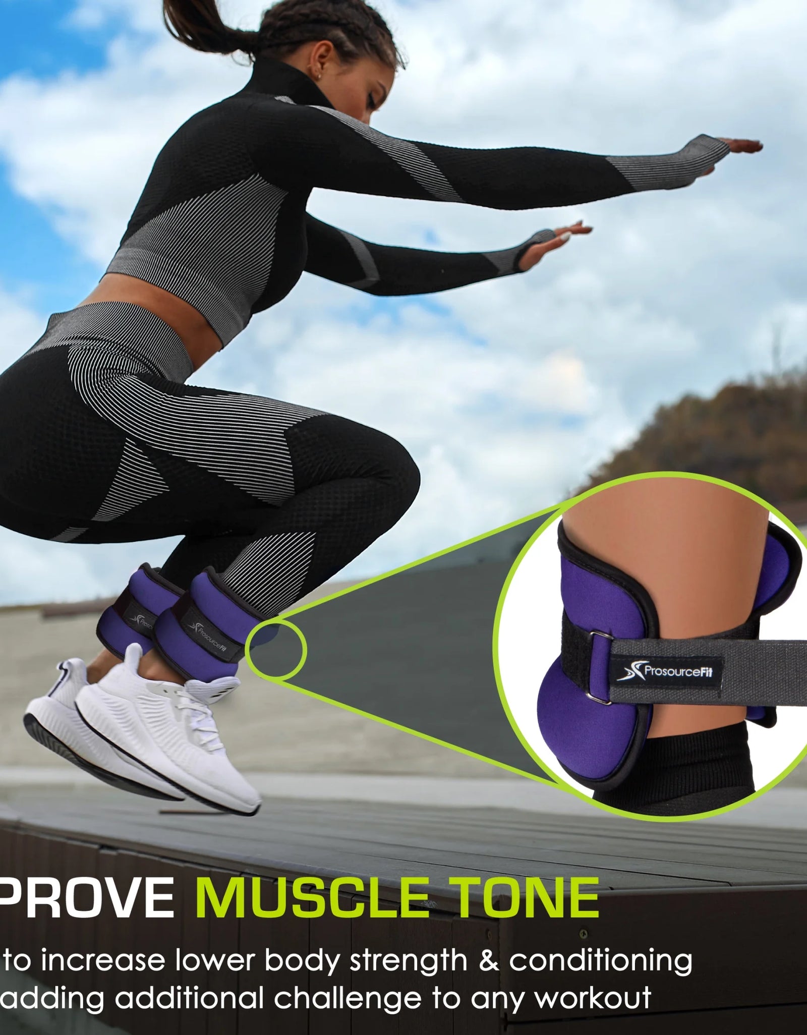 Ankle Weights Set of 2 with Adjustable Comfort Fit
