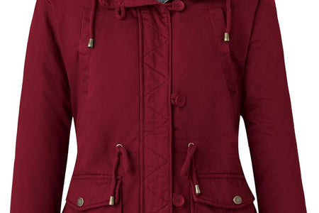 Women'S Winter Thicken Puffer Coat Warm Fleece Lined Parka Jacket with Fur Hood