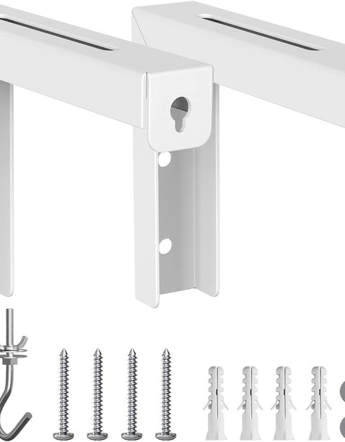 Load image into Gallery viewer, Universal Projector Screen Ceiling Mount, Wall Hanging Mount L-Brackets, 6 Inch Adjustable Extension with Hook Kit, Perfect Projector Screen Placement Hold up to 66 Lbs (PSM001-W), White
