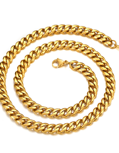 Load image into Gallery viewer, Mens Hip Hop Necklace 9Mm Miami Unisex Curb Cuban Link Chain，316L Stainless Steel
