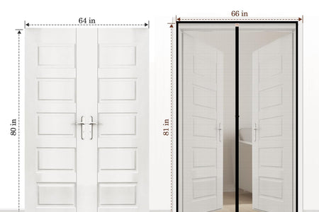 Magnetic Screen Door Fits Door Size 40 X 83, Screen Size 42" X 84" Strengthened Fiberglass Mesh for Sliding Door Black