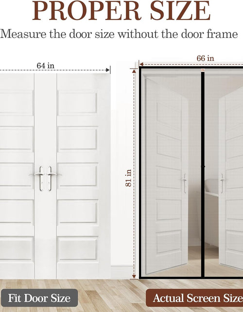 Load image into Gallery viewer, Magnetic Screen Door Fits Door Size 40 X 83, Screen Size 42" X 84" Strengthened Fiberglass Mesh for Sliding Door Black
