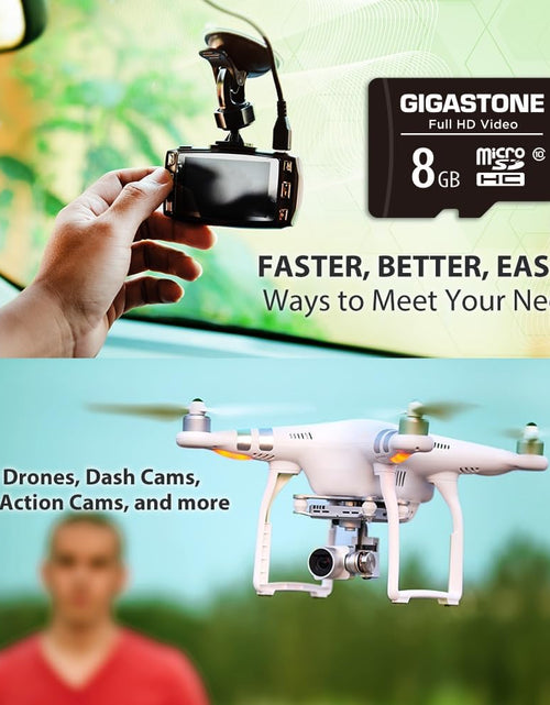 Load image into Gallery viewer, 8GB 20-Pack Micro SD Card, Full HD Video, Surveillance Security Cam Action Camera Drone, 80Mb/S Micro SDHC Class 10, with Adapters
