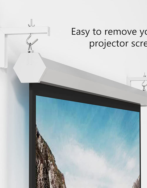 Load image into Gallery viewer, Universal Projector Screen Ceiling Mount, Wall Hanging Mount L-Brackets, 6 Inch Adjustable Extension with Hook Kit, Perfect Projector Screen Placement Hold up to 66 Lbs (PSM001-W), White
