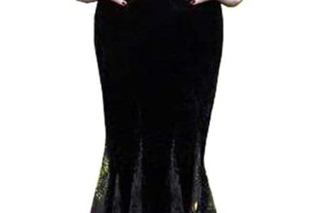 Women Maxi Dress V Collar Black Lace Dress Long Sleeve Party Gown Female Autumn Elegant Vestidos Lapel Rope High Waist Dress
