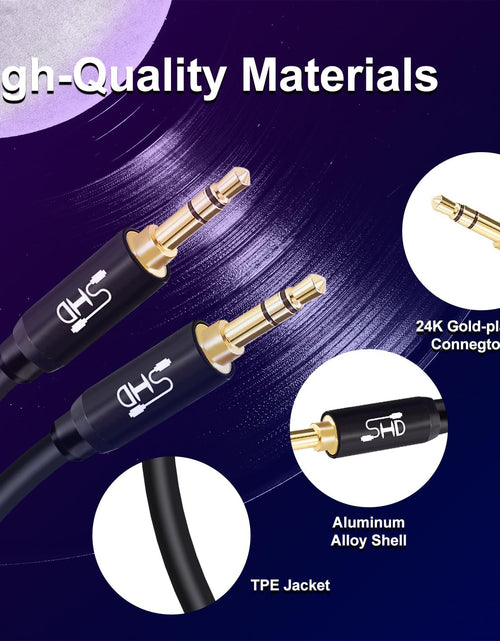 Load image into Gallery viewer, Aux Cable, 3.5Mm Audio Cable Aux for Car Auxiliary Audio Stereo Cable 3.5Mm Cord Premium Sound Dual Shielded with Gold Plated Connectors-3Feet
