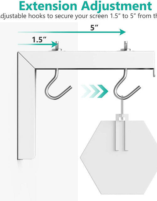 Load image into Gallery viewer, Universal Projector Screen Ceiling Mount, Wall Hanging Mount L-Brackets, 6 Inch Adjustable Extension with Hook Kit, Perfect Projector Screen Placement Hold up to 66 Lbs (PSM001-W), White
