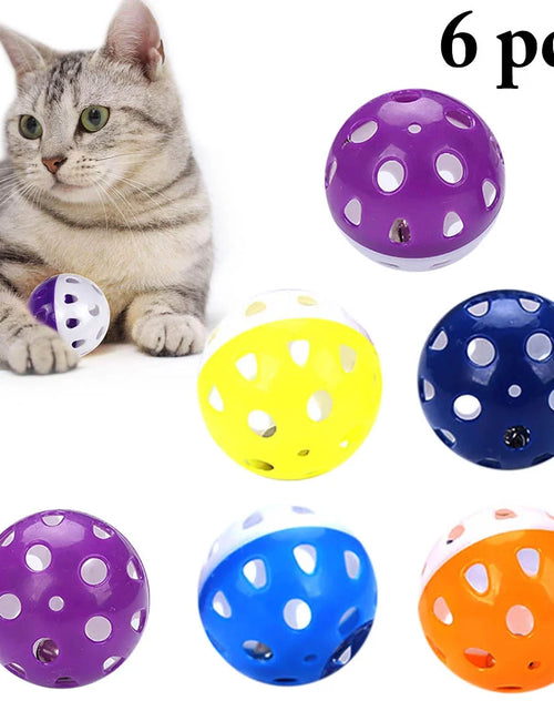 Load image into Gallery viewer, 6PCS Cat Toy Bell Ball Interactive Pet Playing Toy for Kitten Cat
