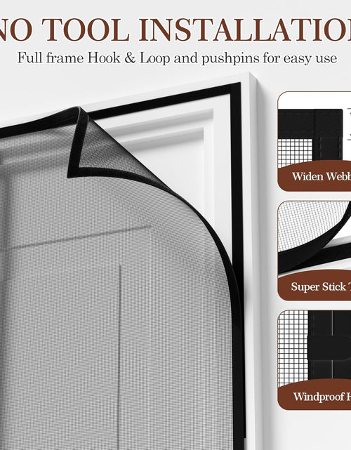 Load image into Gallery viewer, Magnetic Screen Door Fits Door Size 40 X 83, Screen Size 42" X 84" Strengthened Fiberglass Mesh for Sliding Door Black
