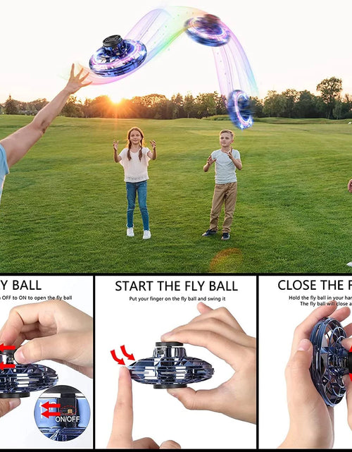 Load image into Gallery viewer, Flying Spinner Toy, Mini Flying Ball Toys,With 360 Fly Rotating UFO Fun Toy LED Light Flying Fidget Spinner Orb for Girls Boys Adult Indoor Outdoor,Blue
