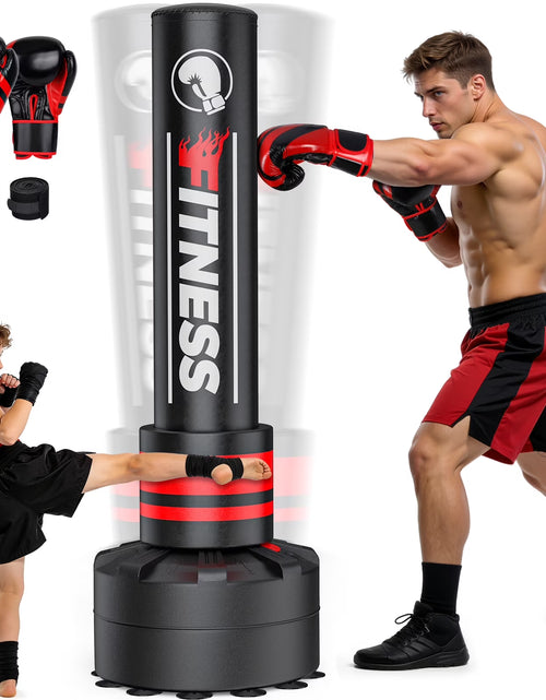 Load image into Gallery viewer, Indoor Freestanding Punching Bag for Adult Teens,70" -180Lbs Heavy Duty Fitness Training Bag with Suction Cup Base for MMA Muay Thai Fitness
