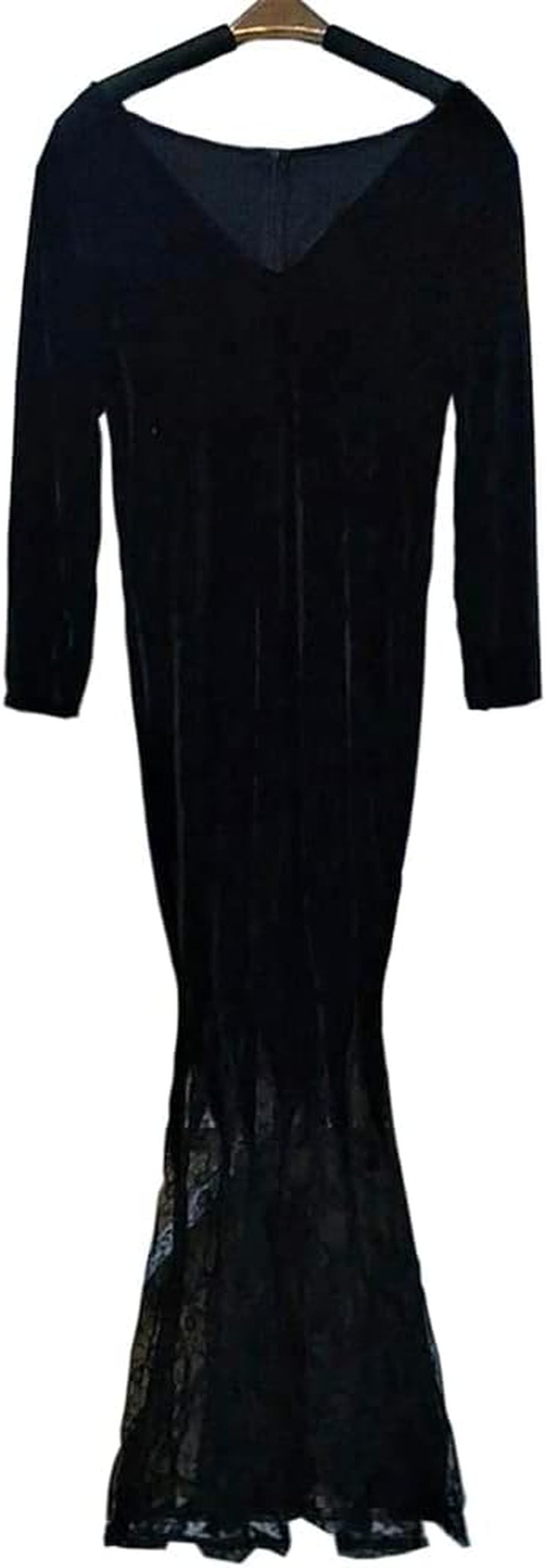 Women Maxi Dress V Collar Black Lace Dress Long Sleeve Party Gown Female Autumn Elegant Vestidos Lapel Rope High Waist Dress