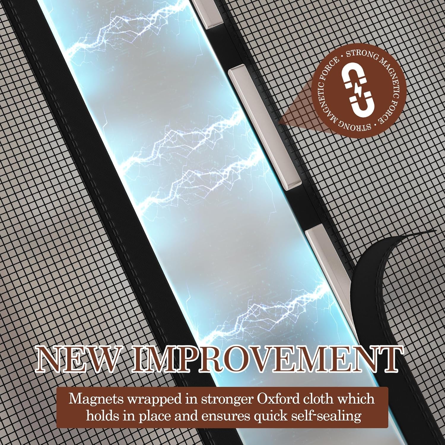 Magnetic Screen Door Fits Door Size 40 X 83, Screen Size 42" X 84" Strengthened Fiberglass Mesh for Sliding Door Black