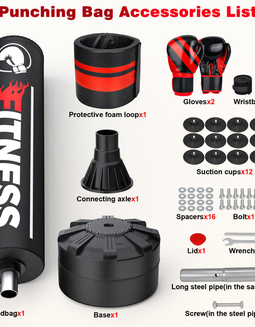 Load image into Gallery viewer, Indoor Freestanding Punching Bag for Adult Teens,70" -180Lbs Heavy Duty Fitness Training Bag with Suction Cup Base for MMA Muay Thai Fitness

