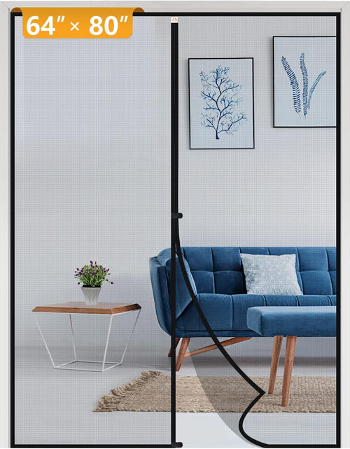 Load image into Gallery viewer, Magnetic Screen Door Fits Door Size 40 X 83, Screen Size 42" X 84" Strengthened Fiberglass Mesh for Sliding Door Black
