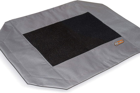 Dog Cot Replacement Cover, Designed to Fit K&H Medium Pet Cots (Sold Separately), Indoor Outdoor, Breathable Cooling Mesh Center, Machine Washable - Medium 32 X 25In Gray