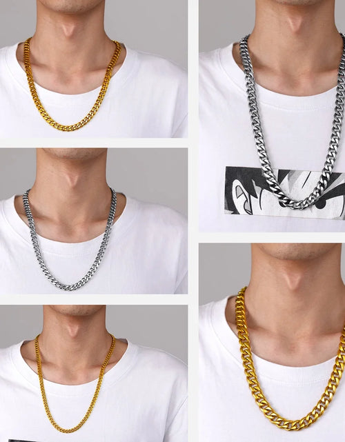 Load image into Gallery viewer, Mens Hip Hop Necklace 9Mm Miami Unisex Curb Cuban Link Chain，316L Stainless Steel
